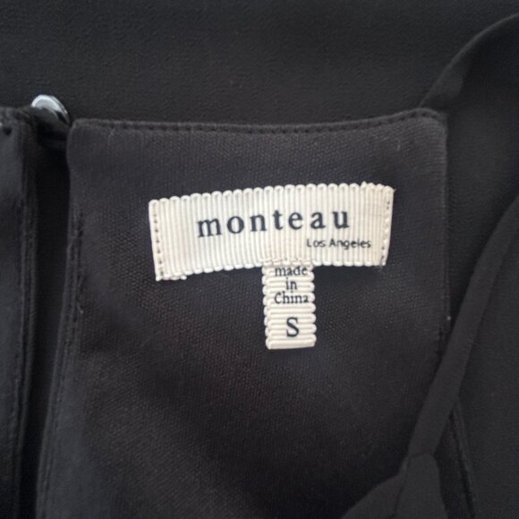 Monteau Chic Strappy Black A-Line Minimalist Cocktail Dress – Small - Picture 2 of 7